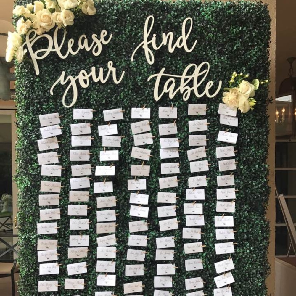 White Script wedding Sign Decor